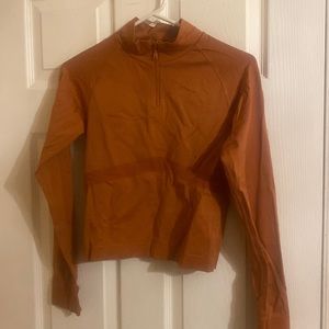 Burnt orange crop athletic jacket
